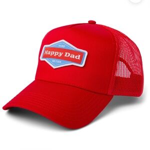 {Happy Dad} NWT Authentic Trucker Hat | Red